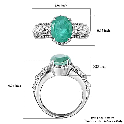 Emeraldine Quartz (Triplet) Solitaire Ring in Stainless Steel (Size 10.0) 3.10 ctw