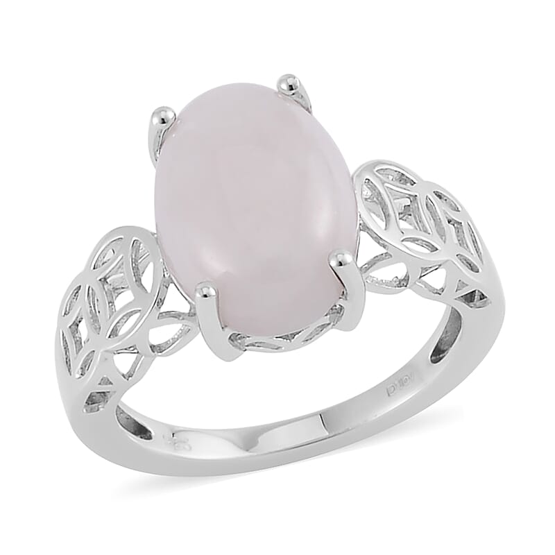 Natural Jade Money Coin Ring in Platinum Over Sterling Silver (Size 10.0) 6.65 ctw