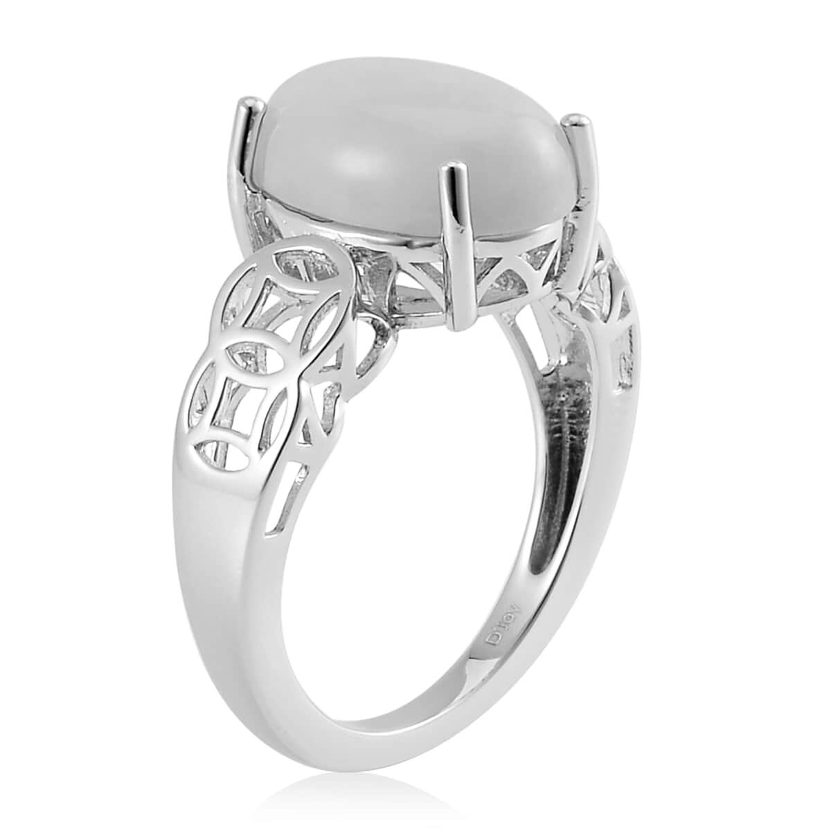 Natural Jade Money Coin Ring in Platinum Over Sterling Silver (Size 10.0) 6.65 ctw image number 3