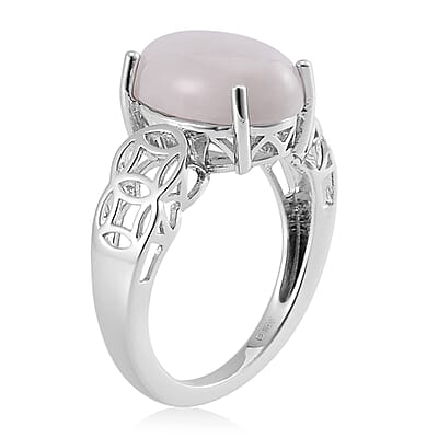 Natural Jade Money Coin Ring in Platinum Over Sterling Silver (Size 10.0) 6.65 ctw