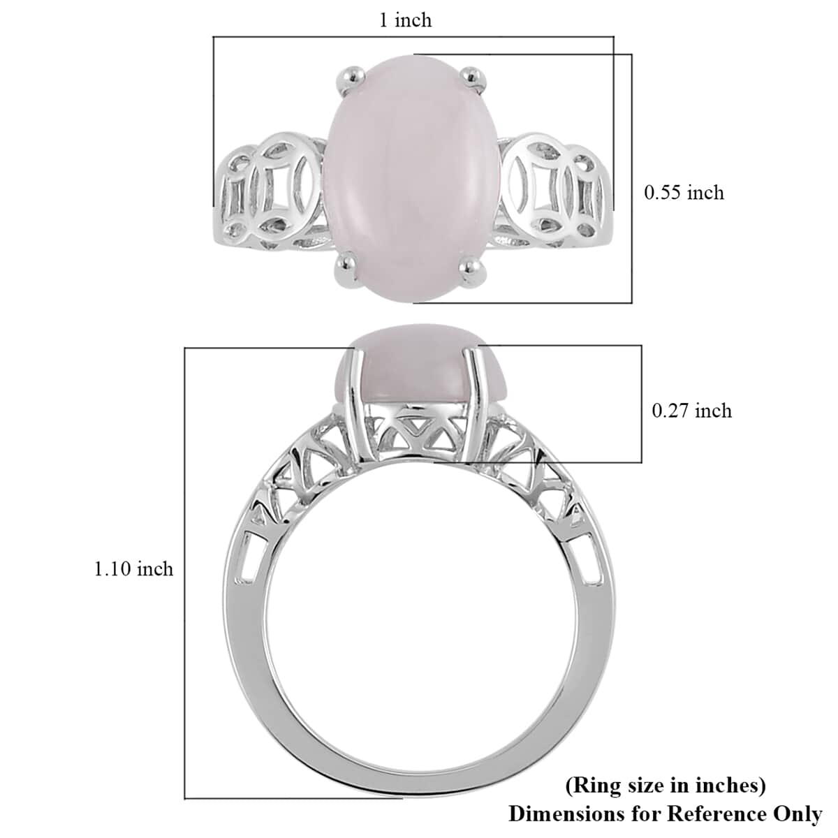 Natural Jade Money Coin Ring in Platinum Over Sterling Silver (Size 10.0) 6.65 ctw image number 5