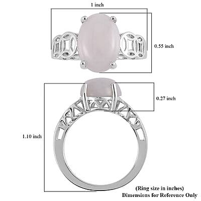 Natural Jade Money Coin Ring in Platinum Over Sterling Silver (Size 10.0) 6.65 ctw