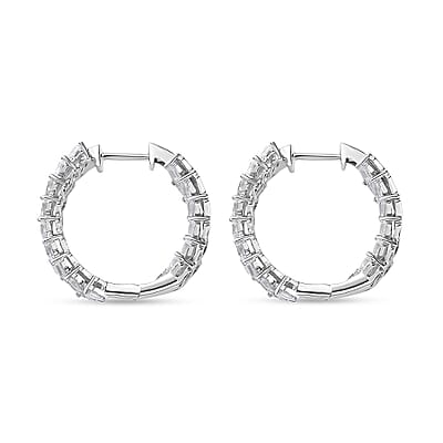 White Zircon Sun Rays Earrings in Platinum Over Sterling Silver 5.00 ctw