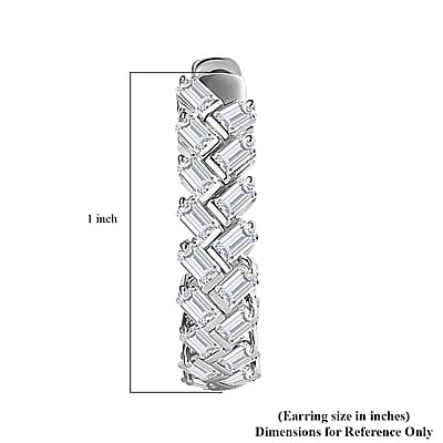 White Zircon Sun Rays Earrings in Platinum Over Sterling Silver 5.00 ctw