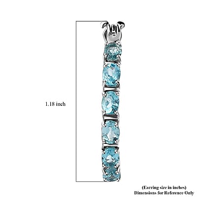 Betroka Blue Apatite Inside Out Hoop Earrings in Platinum Over Sterling Silver 4.00 ctw