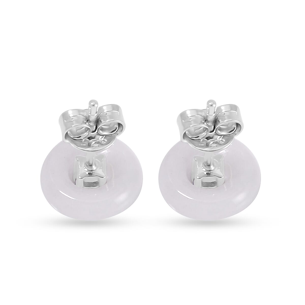 Natural Jade and Tanzanite Stud Earrings in Rhodium Over Sterling Silver 5.90 ctw