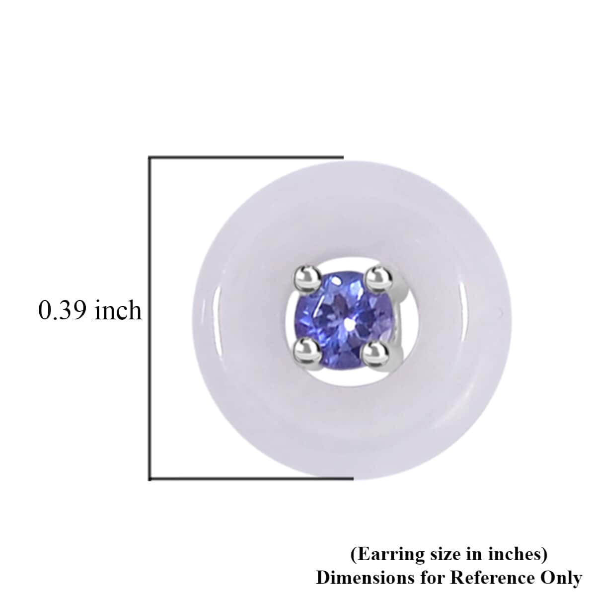 Natural Jade and Tanzanite Stud Earrings in Rhodium Over Sterling Silver 5.90 ctw image number 5