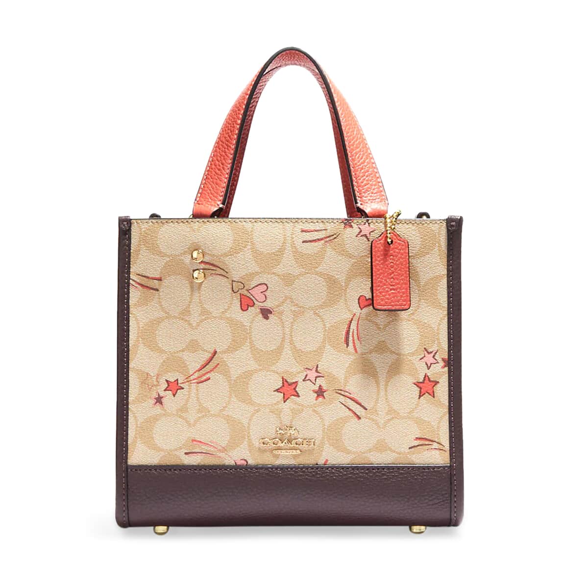 Coach Light Khaki Heart and Star Print Signature Canvas Dempsey Tote Bag (Ships in 8-10 Business Days) image number 0