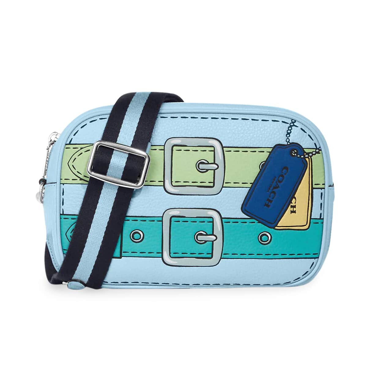 Coach Blue Trompe L'oeil Print Pebble Leather Jamie Camera Bag (9.5"x2.75"x6.25") (Ships in 8-10 Business Days) image number 0