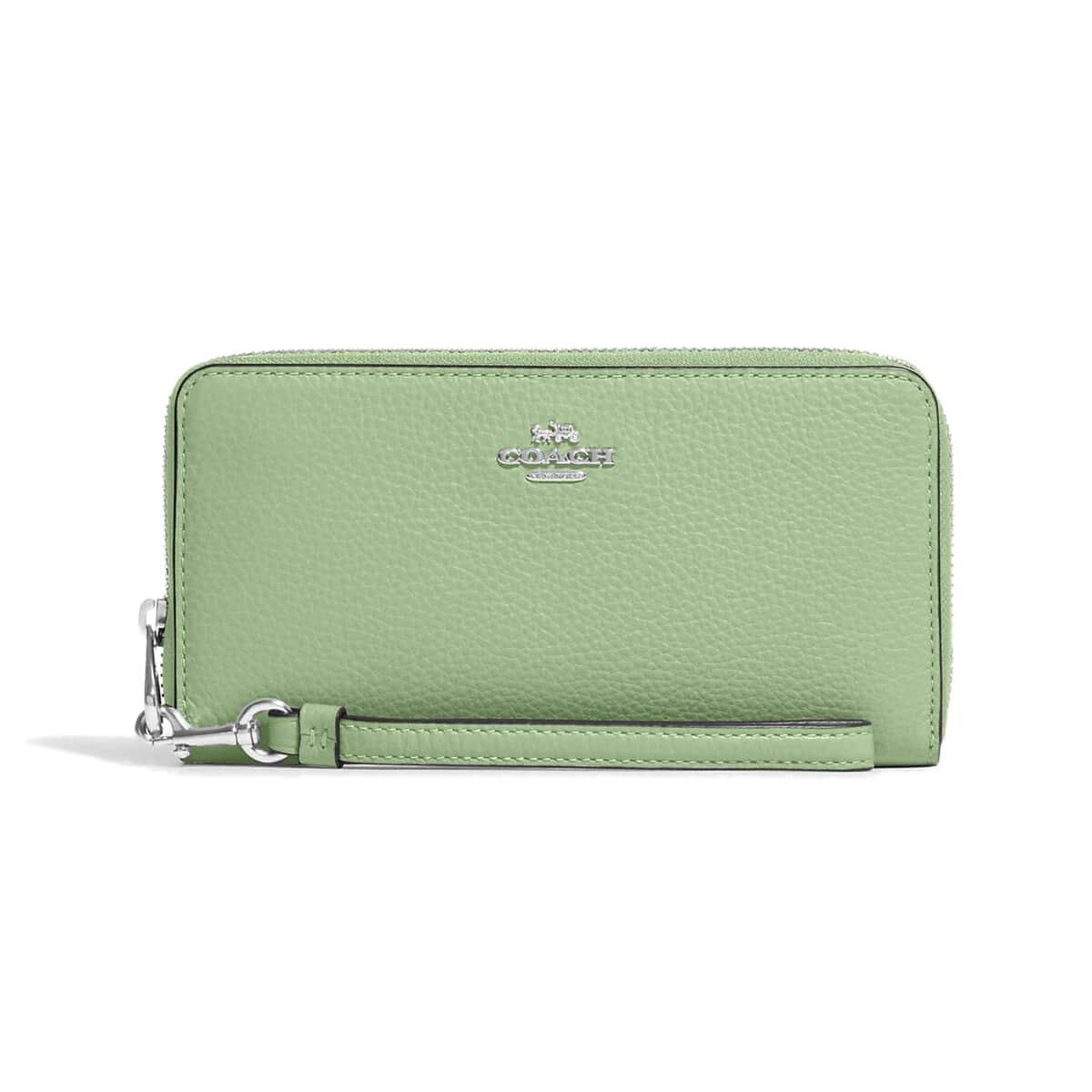 Coach Pistachio Pebble Leather Long Zip Around Wallet image number 0