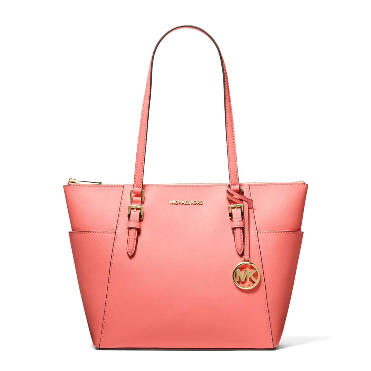 Michael Kors Cherry Charlotte Large Saffiano Leather Top-Zip Tote Bag (Ships in 8-10 Business Days)  image number 0