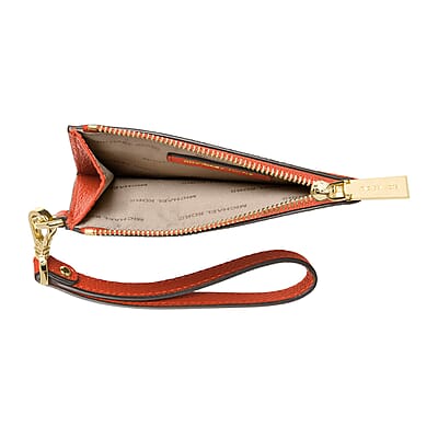 Michael Kors Orange Pebbled Leather Jet Set Small Coin Purse