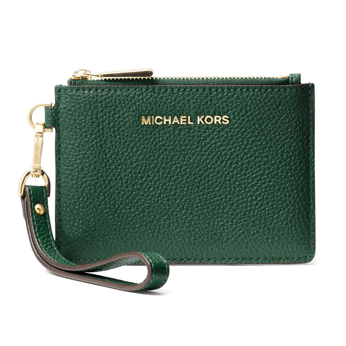 Michael Kors Green Pebbled Leather Jet Set Small Coin Purse (Ships in 8-10 Business Days)  image number 0