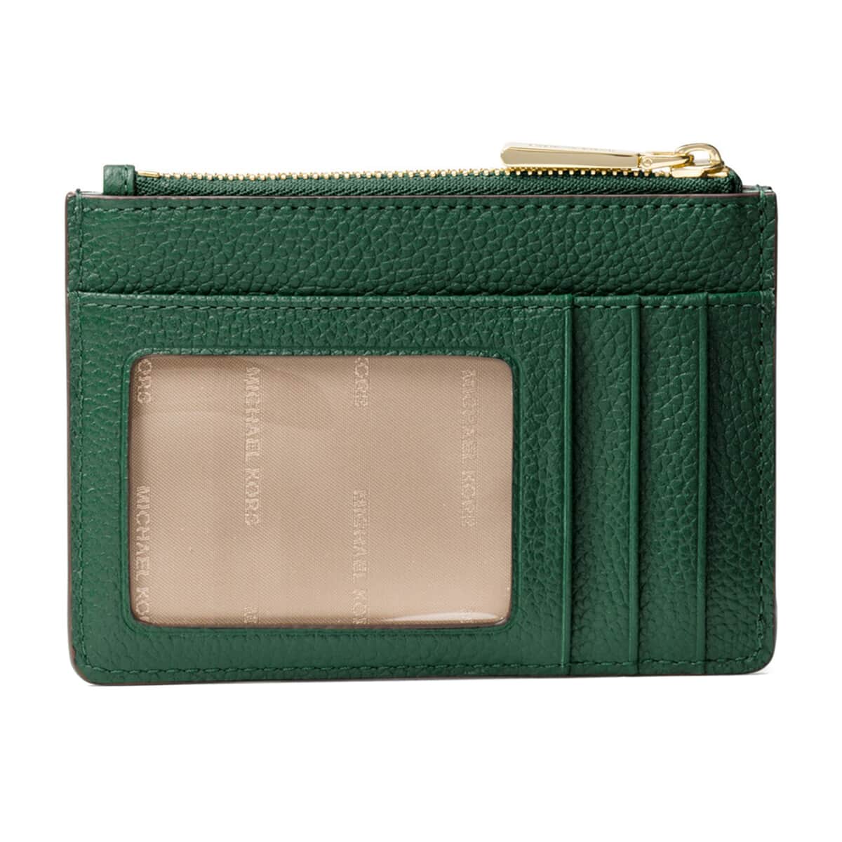 Michael Kors Green Pebbled Leather Jet Set Small Coin Purse (Ships in 8-10 Business Days)  image number 1