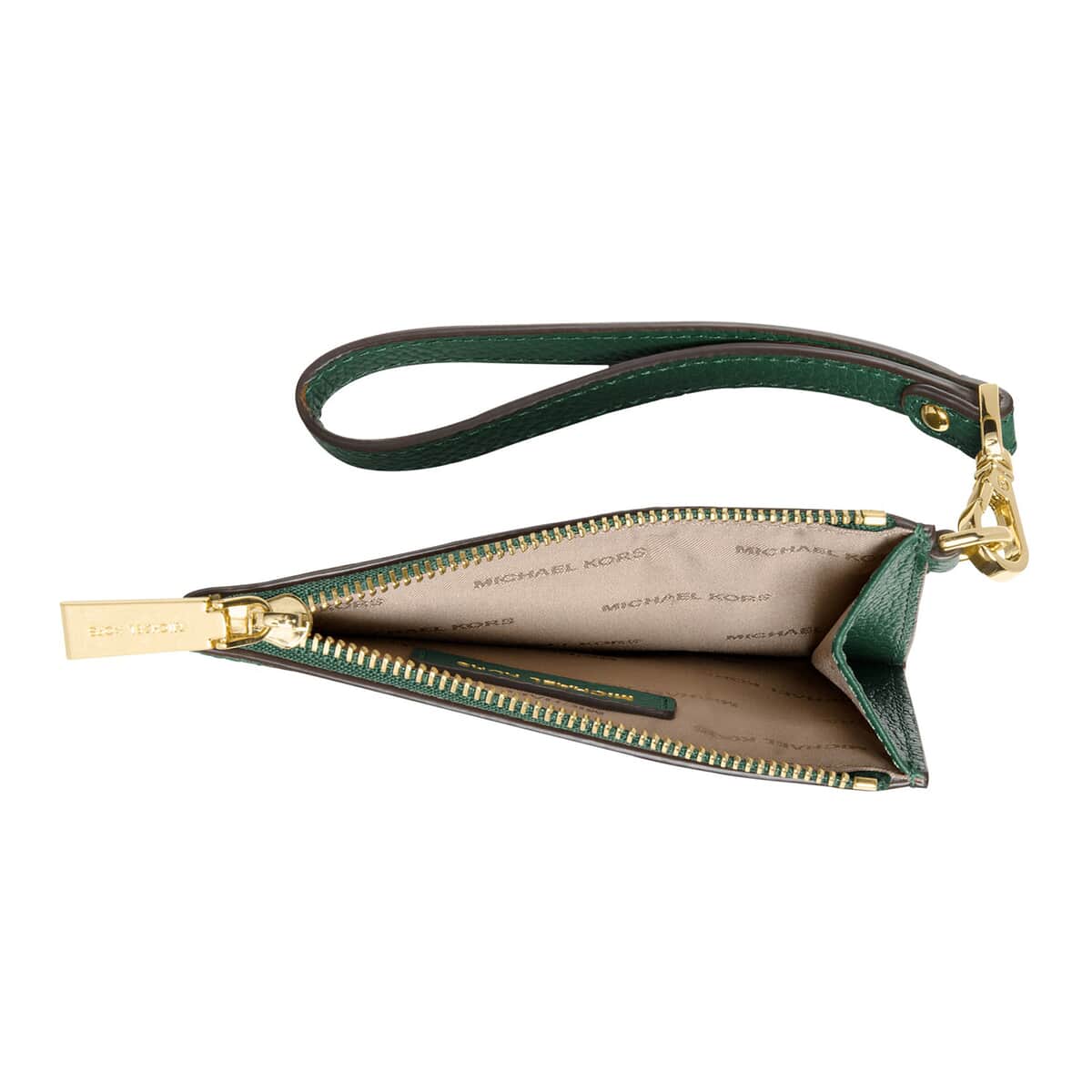 Michael Kors Green Pebbled Leather Jet Set Small Coin Purse (Ships in 8-10 Business Days)  image number 2