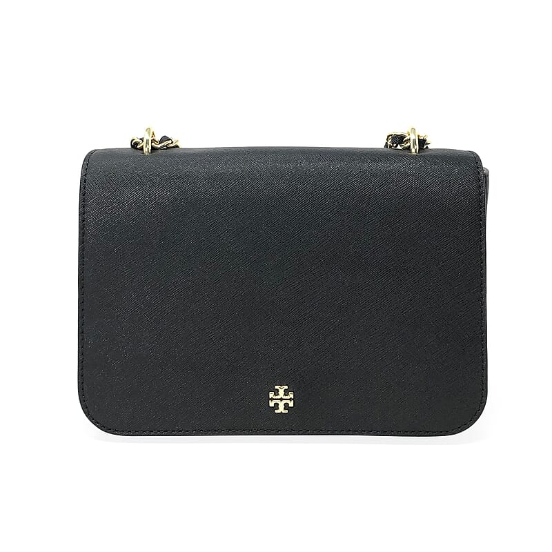 Tory Burch Black Saffiano Leather Emerson Adjustable Shoulder Bag