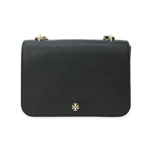 Tory Burch Black Saffiano Leather Emerson Adjustable Shoulder Bag (Ships in 8-10 Business Days)