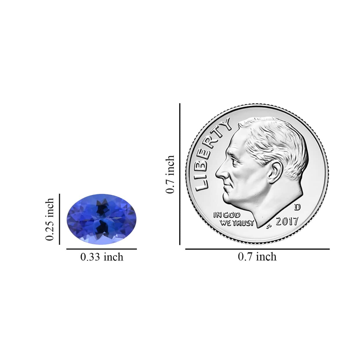 AAAA Tanzanite (Ovl 8.5x6.5 mm) 1.50 ctw image number 3