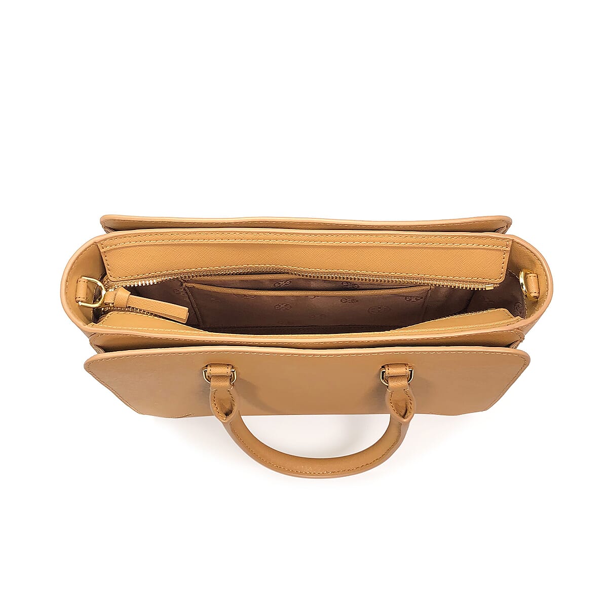 Tory Burch Camel Saffiano Leather Emerson Small Zip Tote Bag (Ships in 8-10 Business Days) image number 3