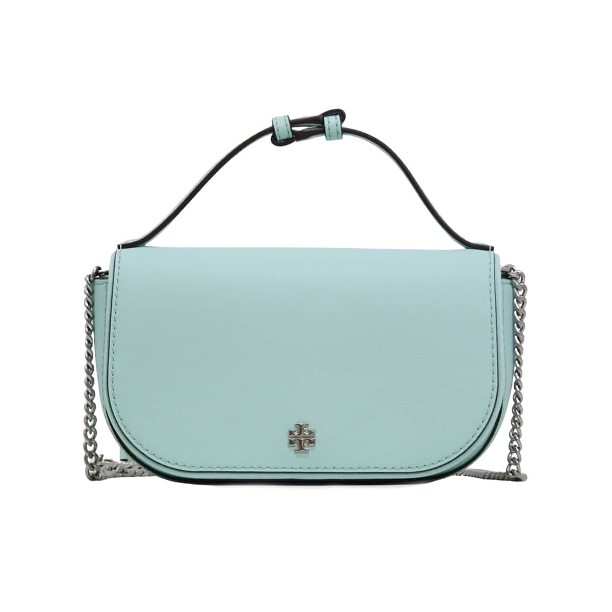 Tory Burch  Aqua Saffiano Leather Emerson Printed Top Handle Crossbody Bag (Ships in 8-10 Business Days) image number 0