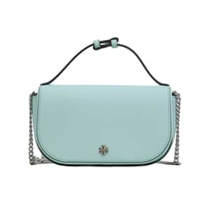 Tory Burch  Aqua Saffiano Leather Emerson Printed Top Handle Crossbody Bag (Ships in 8-10 Business Days)