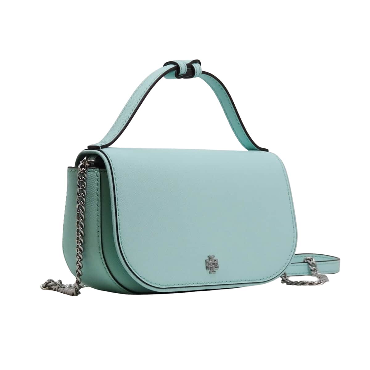 Tory Burch  Aqua Saffiano Leather Emerson Printed Top Handle Crossbody Bag (Ships in 8-10 Business Days) image number 2