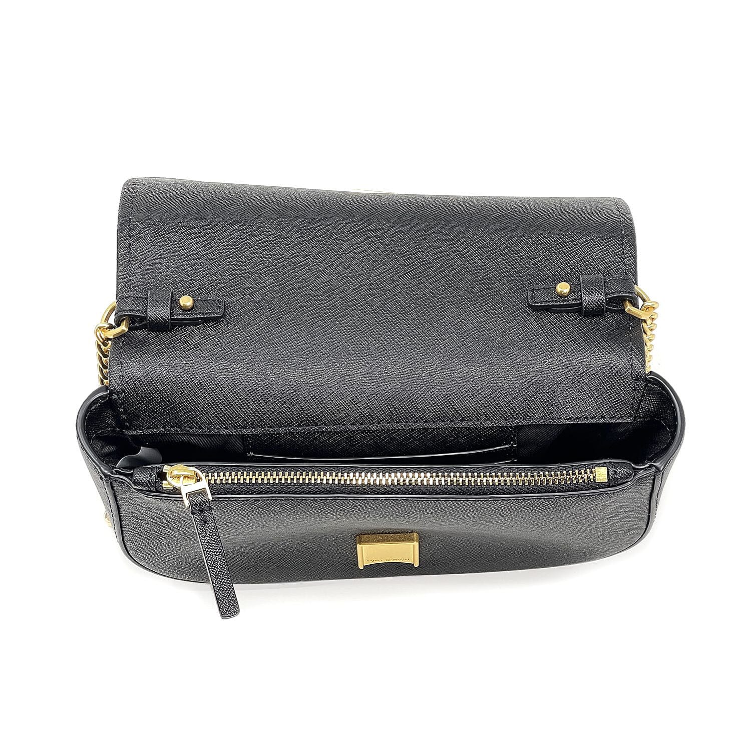 Buy Tory Burch Black Saffiano Leather Emerson Printed Top Handle