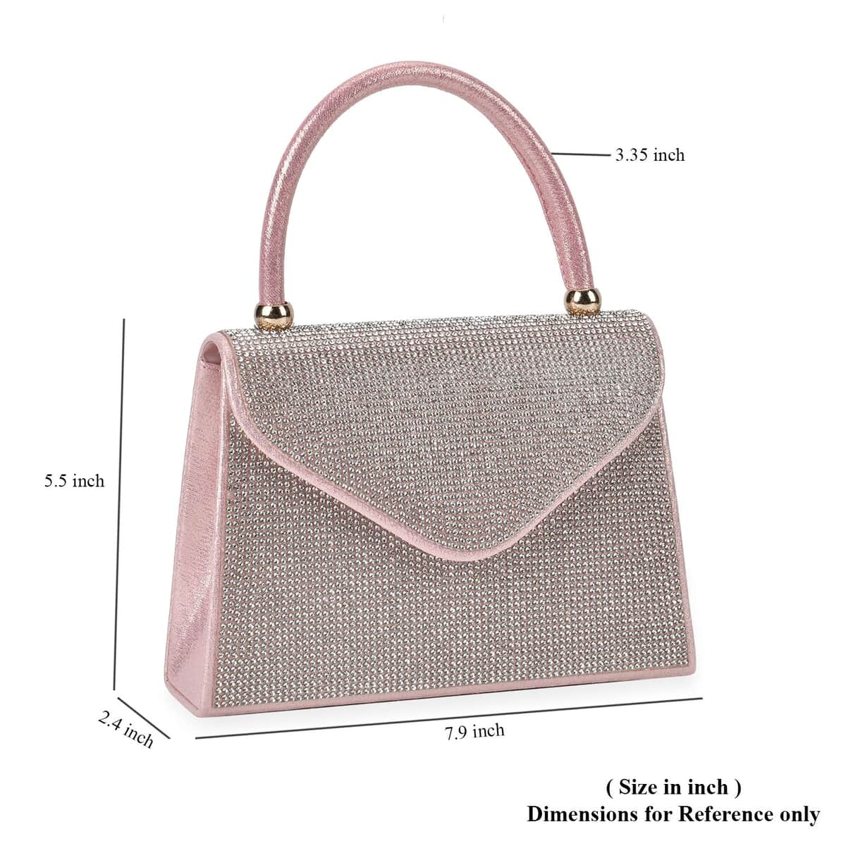 Sparkling Pink Clutch Bag with Handle Drop & 46.45 Chain Strap image number 5