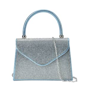 Sparkling Teal Clutch Bag with Handle Drop & 46.45 Chain Strap