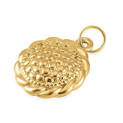 Luxoro 10K Yellow Gold Electroform Floral Pendant without Chain 0.30 Grams