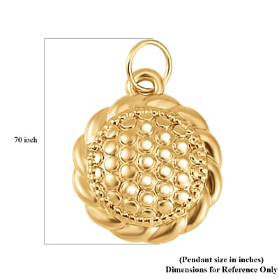 Luxoro 10K Yellow Gold Electroform Floral Pendant without Chain 0.30 Grams