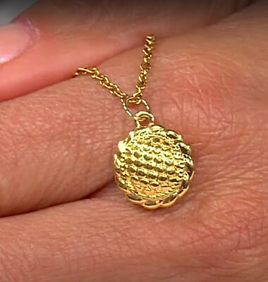 Luxoro 10K Yellow Gold Electroform Floral Pendant without Chain 0.30 Grams