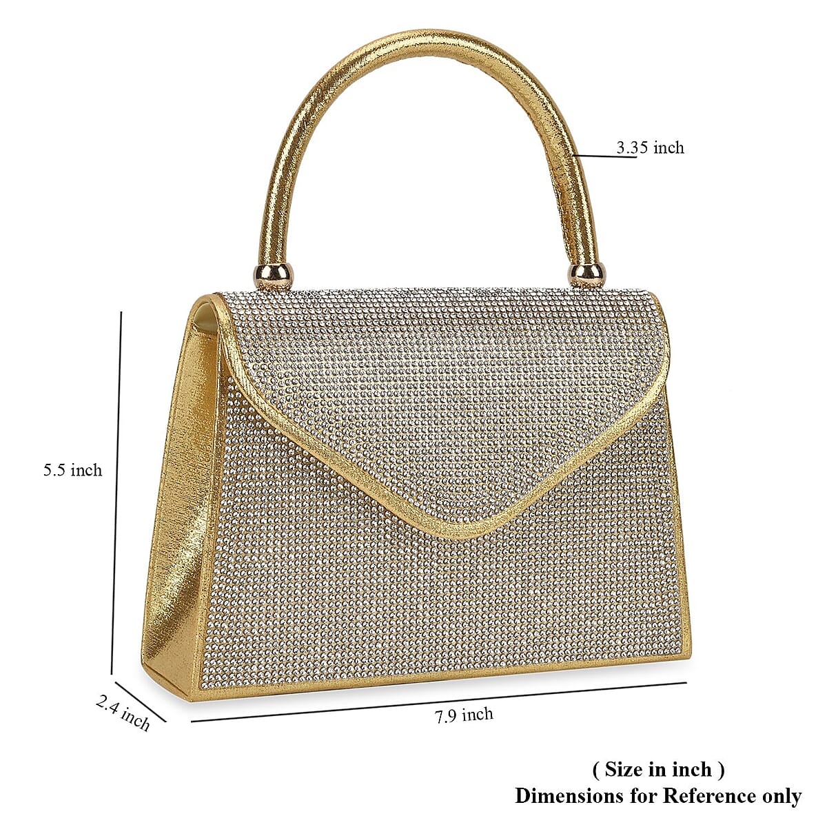 Sparkling Gold Clutch Bag with Handle Drop & 46.45 Chain Strap image number 5