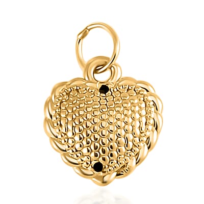 Luxoro 10K Yellow Gold Electroform Heart Pendant without Chain 0.30 Grams
