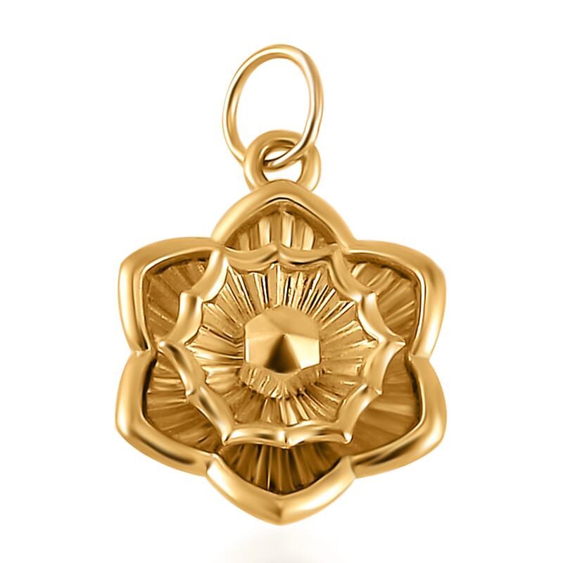 Electroform Floral Pendant without Chain in 10K Yellow Gold