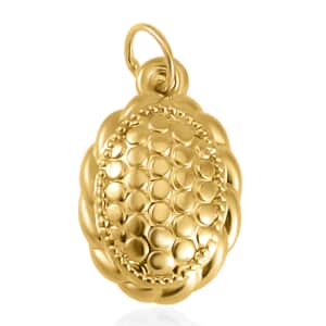 Luxoro 10K Yellow Gold Electroform Oval Pendant 0.30 Grams