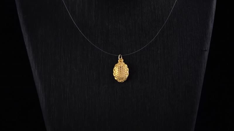 Luxoro 10K Yellow Gold Electroform Oval Pendant without Chain 0.30 Grams