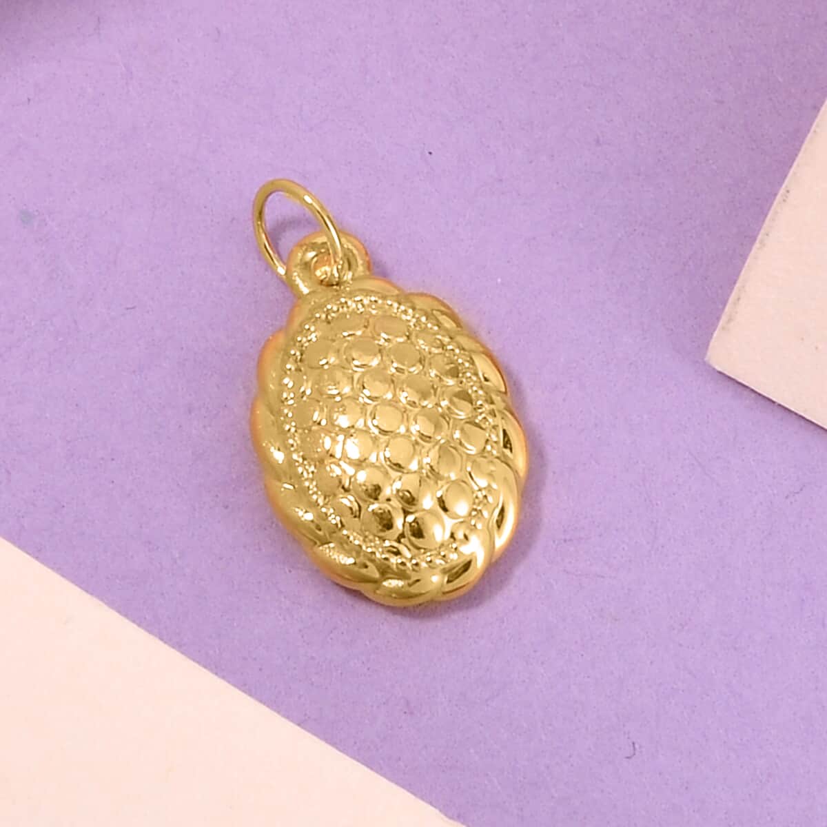 Luxoro 10K Yellow Gold Electroform Oval Pendant 0.30 Grams image number 1