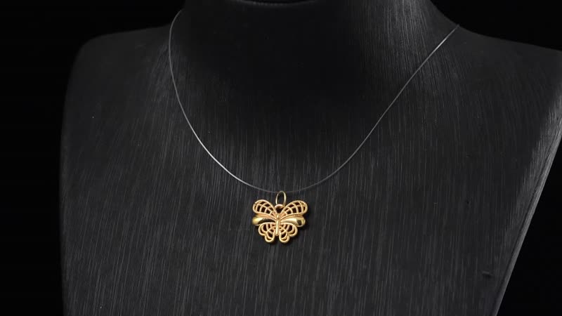 10K Yellow Gold Butterfly Pendant without Chain 0.30 Grams