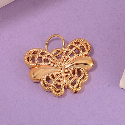 10K Yellow Gold Butterfly Pendant without Chain 0.30 Grams