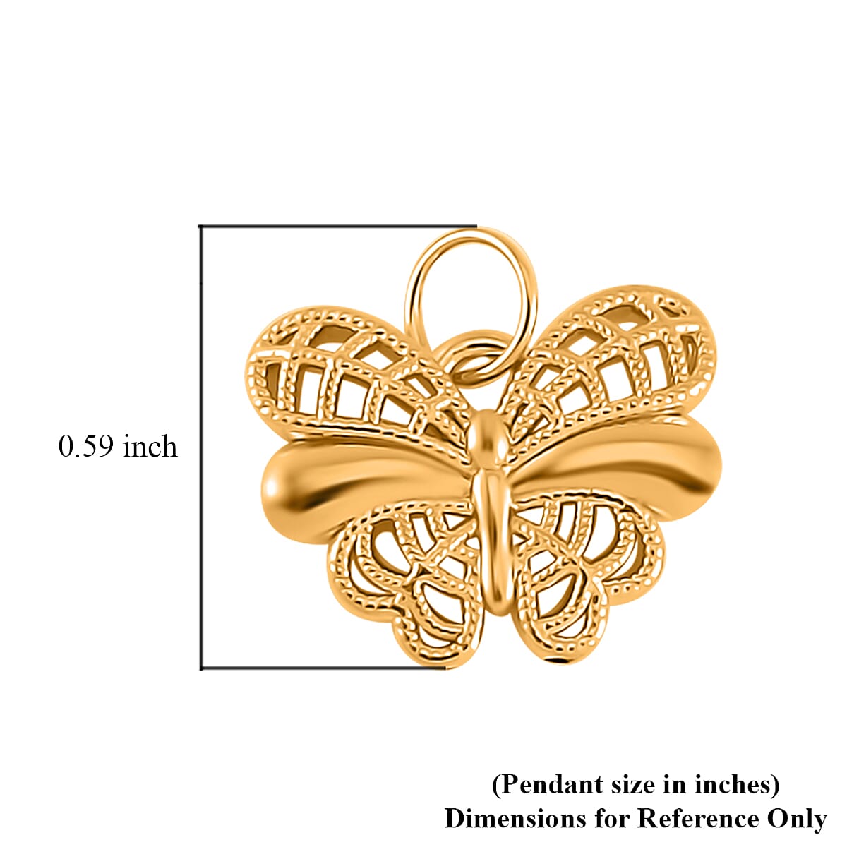 10K Yellow Gold Butterfly Pendant without Chain 0.30 Grams