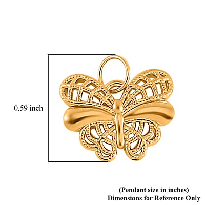 10K Yellow Gold Butterfly Pendant without Chain 0.30 Grams