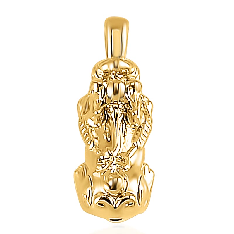 Luxoro 10K Yellow Gold Electroform Pixiu Pendant without Chain
