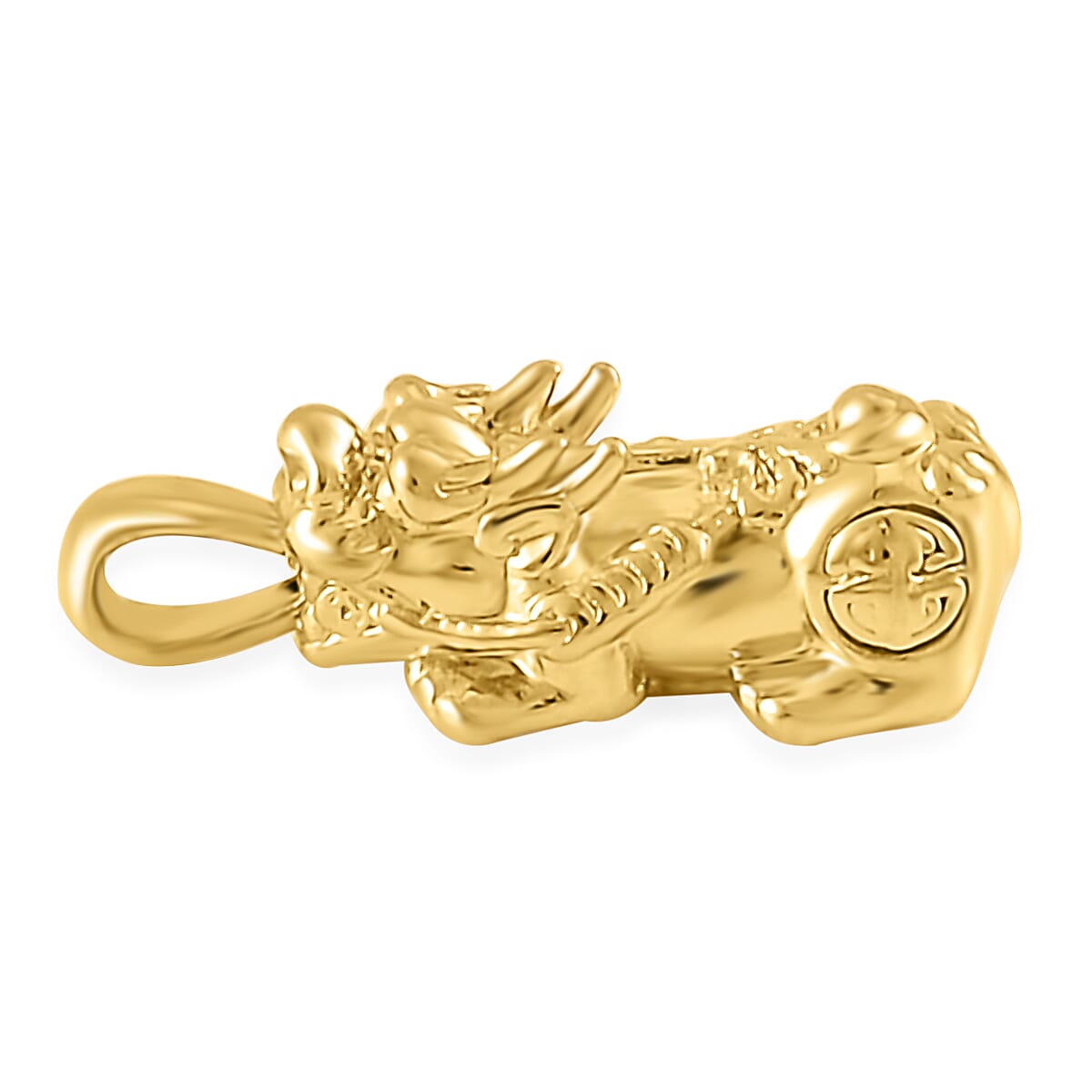 Luxoro 10K Yellow Gold Electroform Pixiu Pendant without Chain image number 1