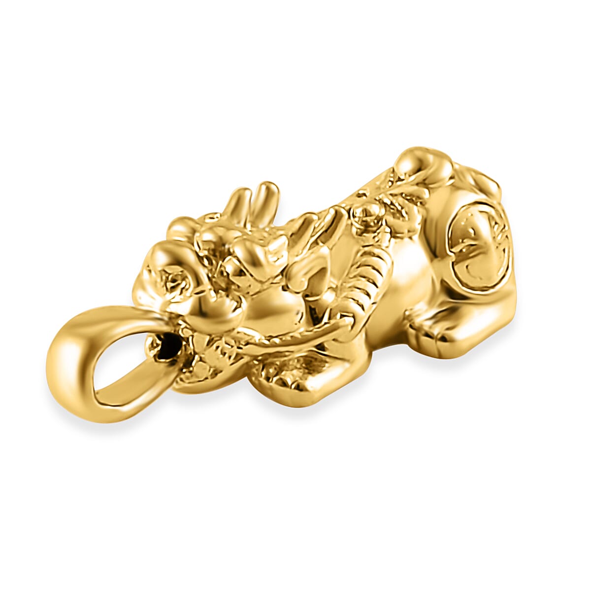 Luxoro 10K Yellow Gold Electroform Pixiu Pendant without Chain image number 2