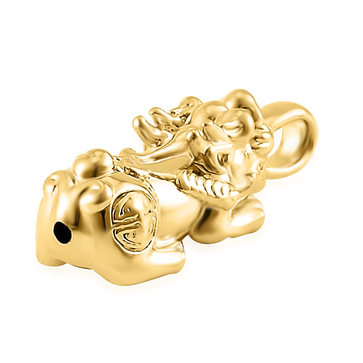 Luxoro 10K Yellow Gold Electroform Pixiu Pendant without Chain image number 3
