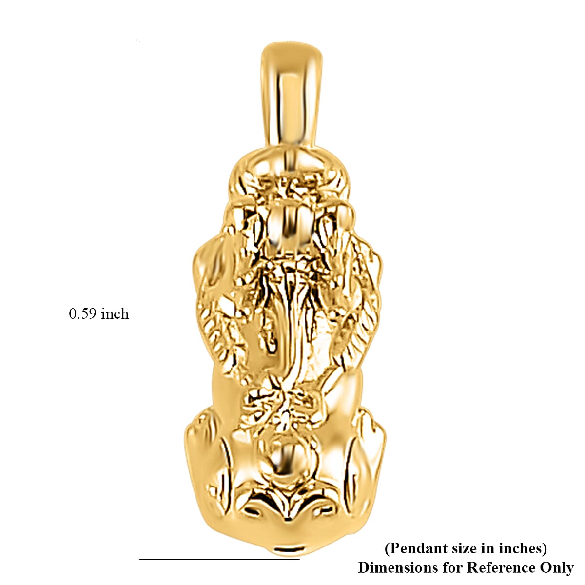 Luxoro 10K Yellow Gold Electroform Pixiu Pendant without Chain image number 5