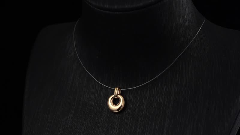 10K Yellow Gold Electroform Circle Pendant 0.25 Grams