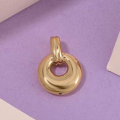 10K Yellow Gold Electroform Circle Pendant 0.25 Grams