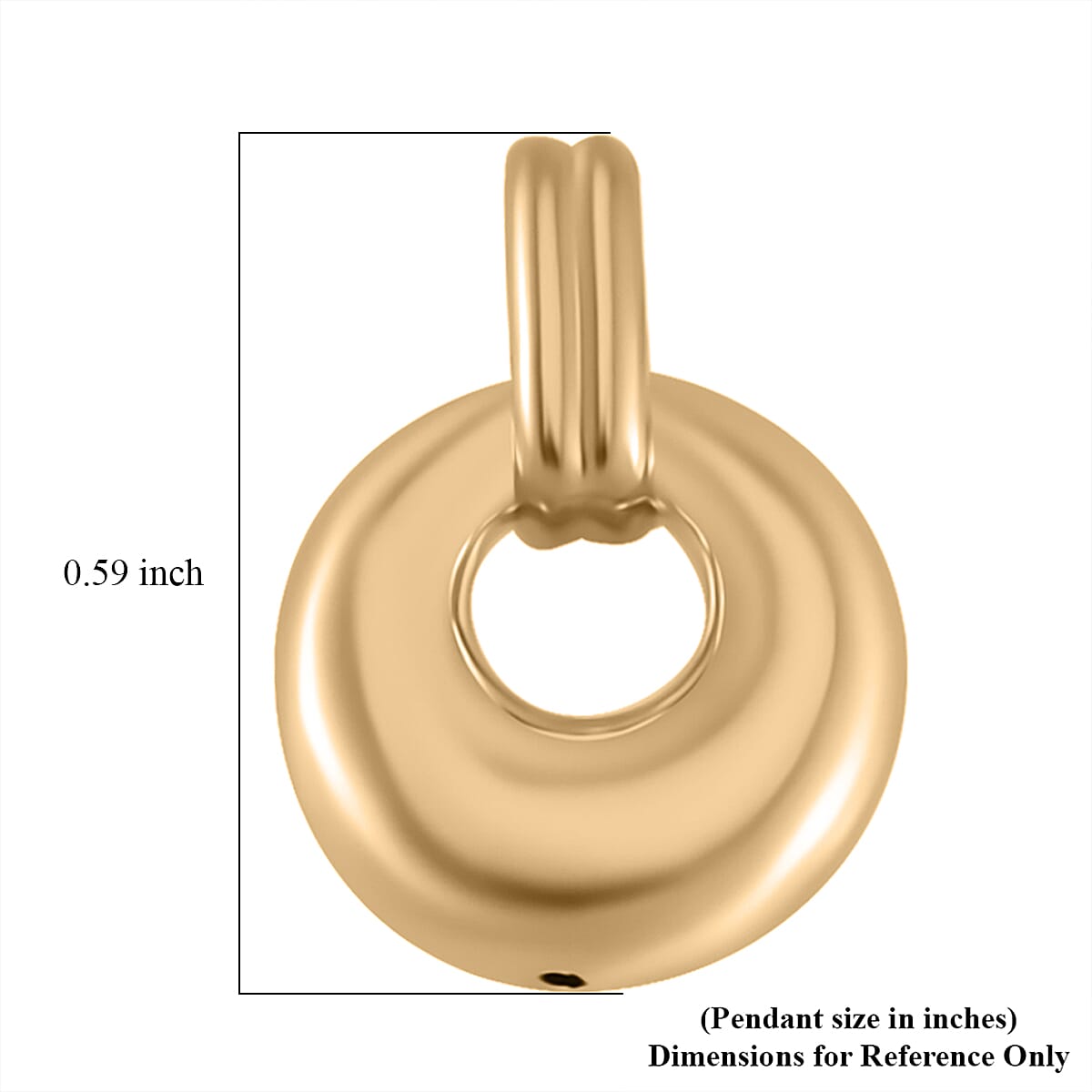 10K Yellow Gold Electroform Circle Pendant 0.25 Grams